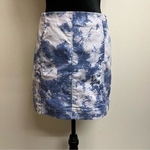 NWOT Jolt blue and white tie dye mini skirt